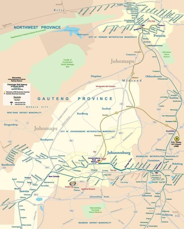 约翰内斯堡 (Joburg Jozi) 机场地图