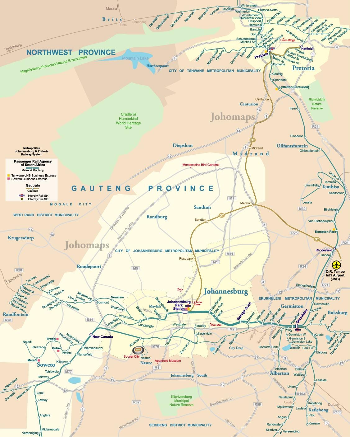 约翰内斯堡 (Joburg Jozi) 机场地图