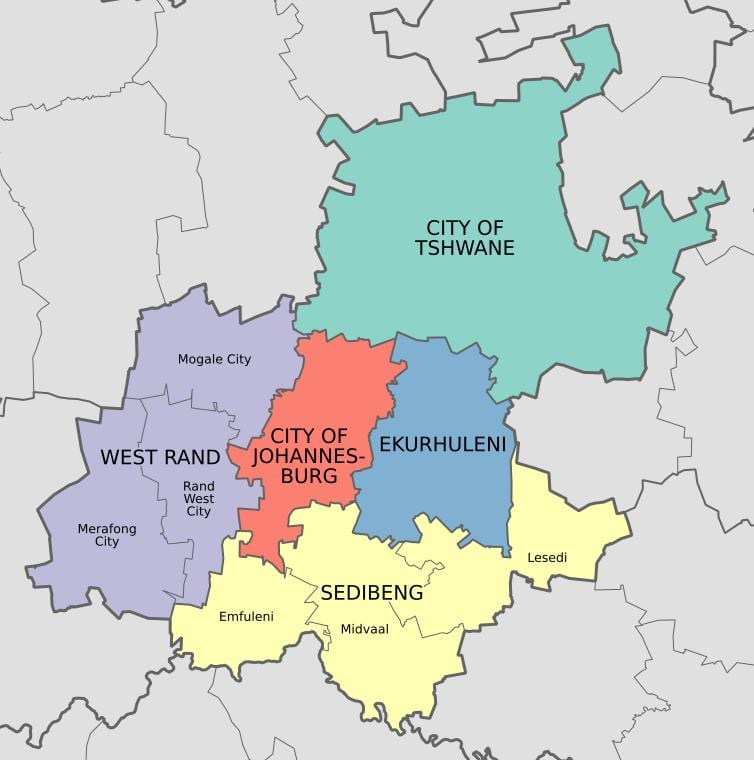 约翰内斯堡(Joburg Jozi)地区地图