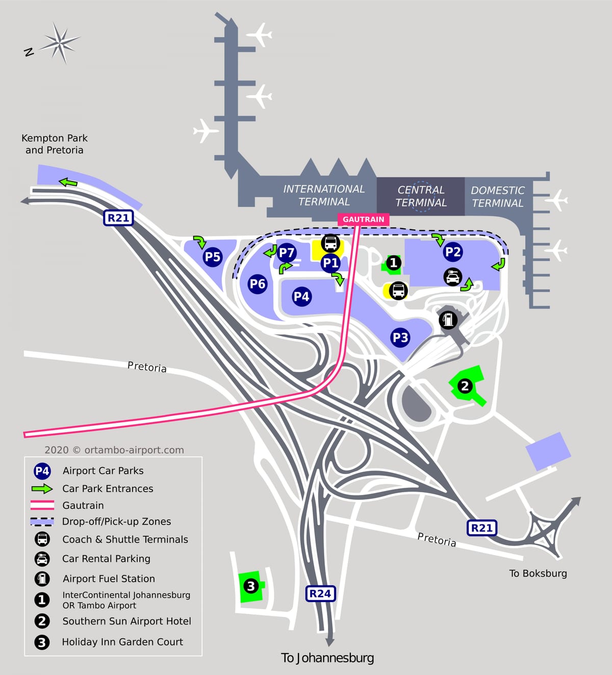 约翰内斯堡(Joburg Jozi)机场航站楼地图