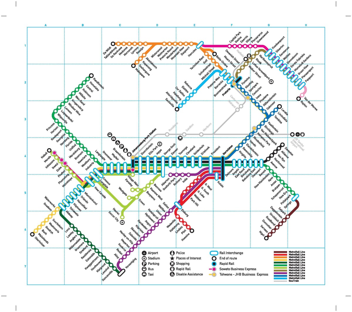 约翰内斯堡(Joburg Jozi)火车站地图