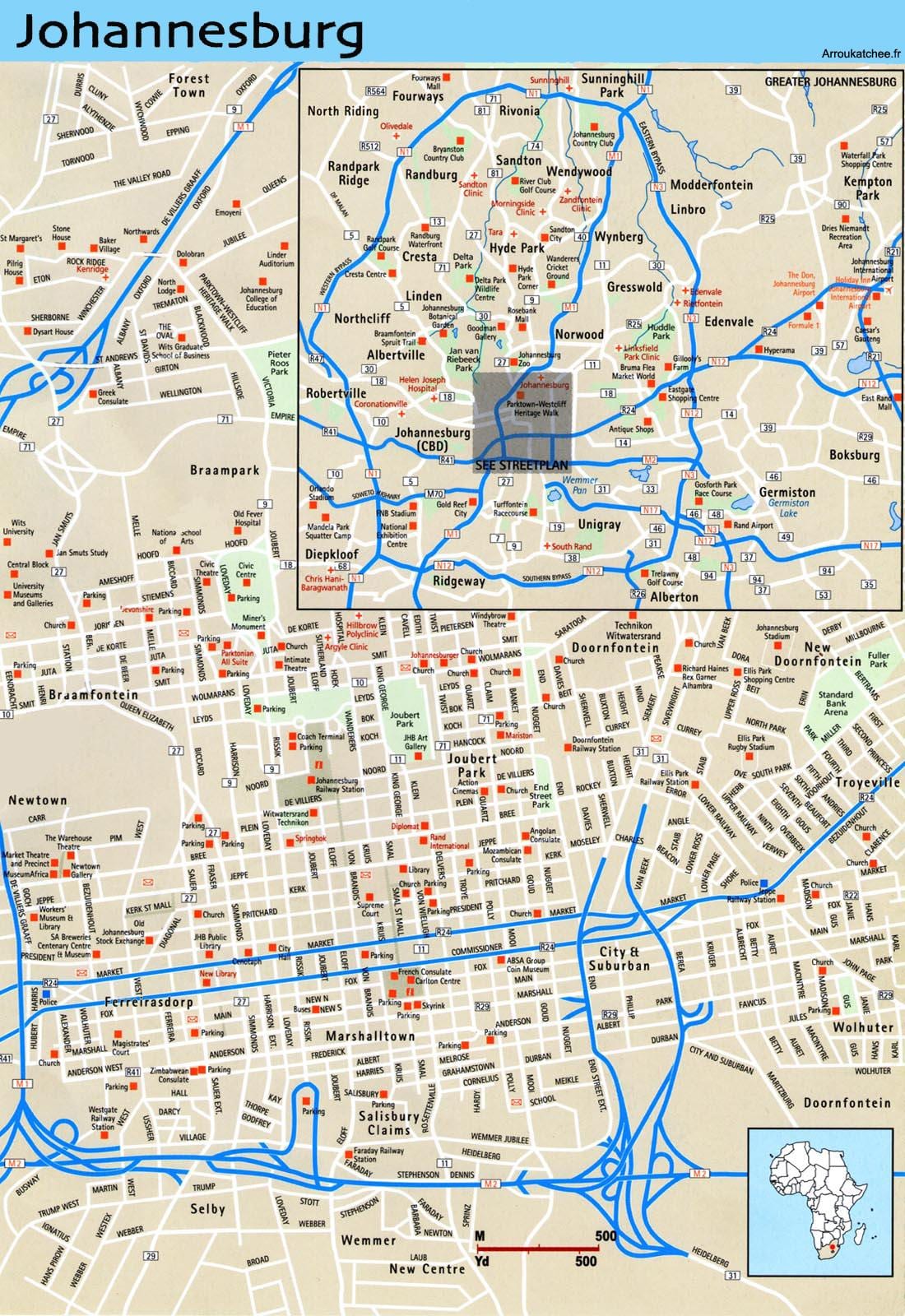 约翰内斯堡(Joburg Jozi)城市地图