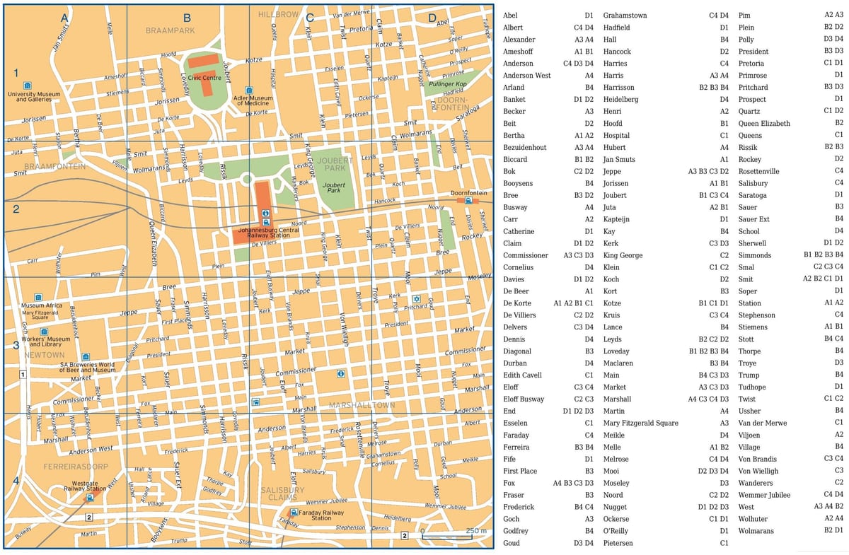 约翰内斯堡(Joburg Jozi)街道地图