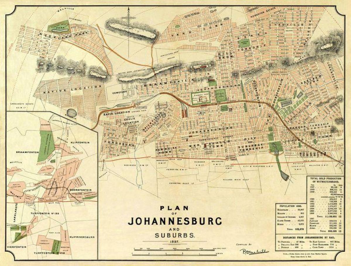 约翰内斯堡(Joburg Jozi)古董地图