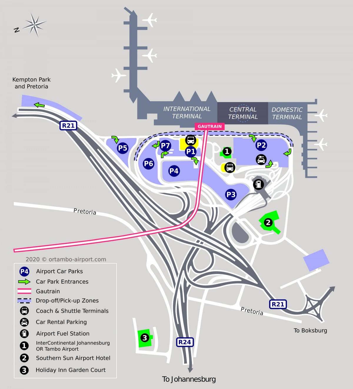 约翰内斯堡（Joburg Jozi）机场航站楼地图